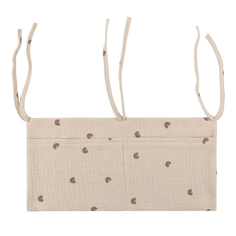 Baby Bed Hanging Storage Bags Cotton Newborn Crib Organizer Toy Diaper Pocket