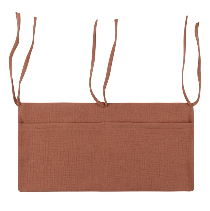 Baby Bed Hanging Storage Bags Cotton Newborn Crib Organizer Toy Diaper Pocket