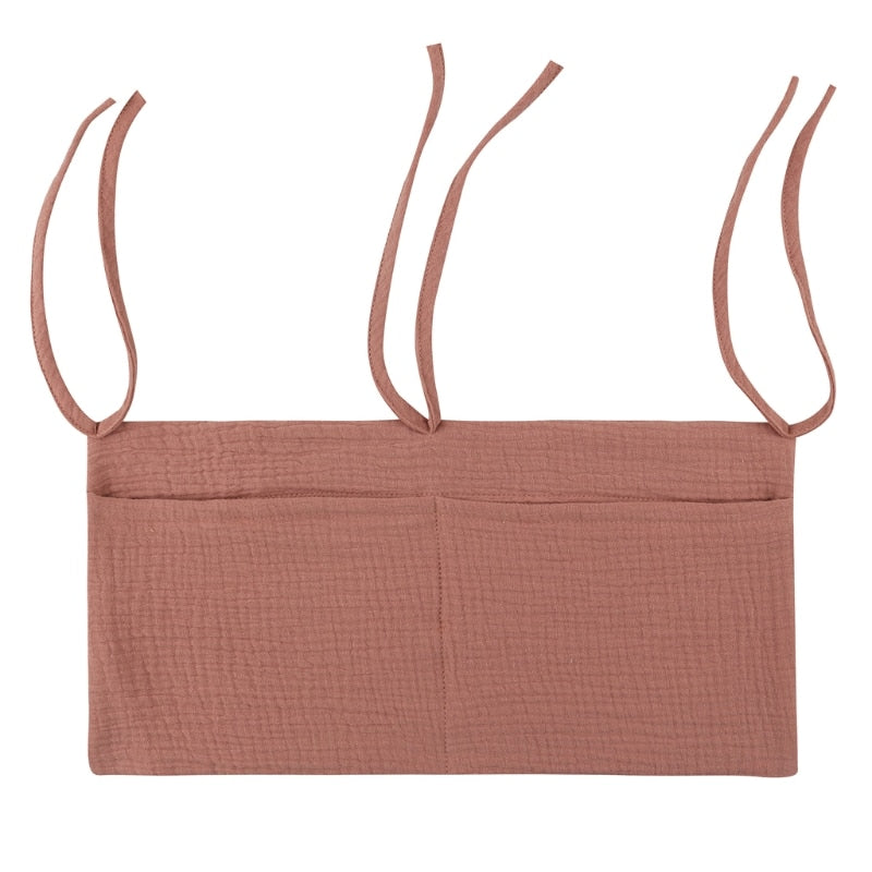 Baby Bed Hanging Storage Bags Cotton Newborn Crib Organizer Toy Diaper Pocket