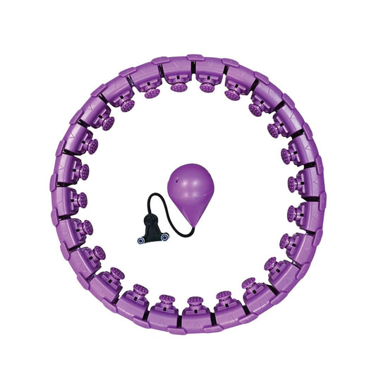 Purple Weighted Infinity Fitness Hoop for Adult Weight Loss Exercise Fit Hoop Suitable for Women and Beginners Smart Hula Hoop 24 Detachable Knots Weighted Fitness Hoops