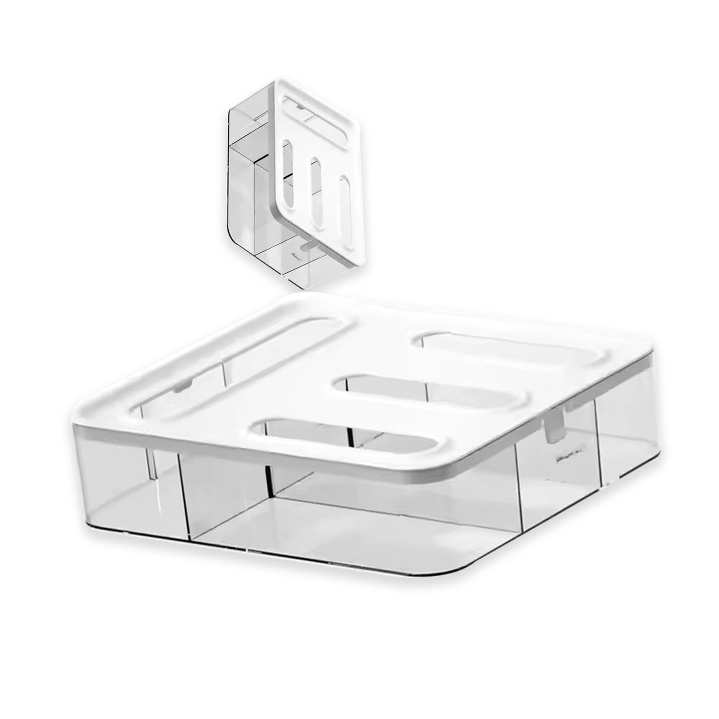 Storage Bag Organizer for Kitchen Ziplock Organizer for Kitchen Drawer – 4 Slot Plastic Storage Baggie Dispenser with Labels, Wall Mount or Drawer Use – Fits Gallon, Quart, Sandwich, Snack Bags