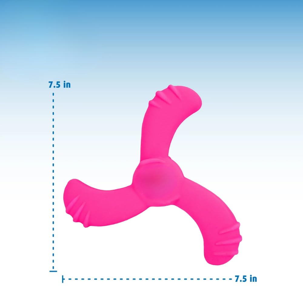 Durable Latex Dog Toy Boomerang Shape for Small Medium Large Dogs, Soft Chew Squeaky Fetch Toy, Interactive Exercise & Play Training Aid, 1 Count