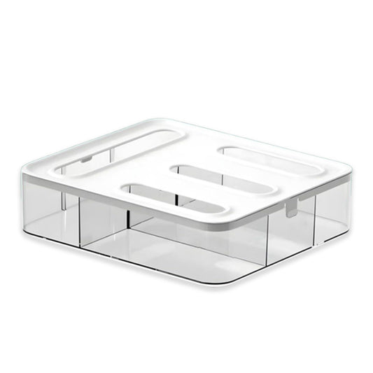 Storage Bag Organizer for Kitchen Ziplock Organizer for Kitchen Drawer – 4 Slot Plastic Storage Baggie Dispenser with Labels, Wall Mount or Drawer Use – Fits Gallon, Quart, Sandwich, Snack Bags