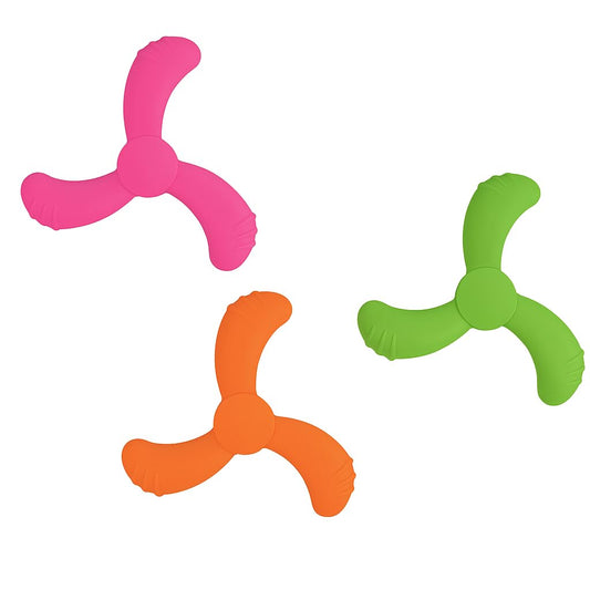 Durable Latex Dog Toy Boomerang Shape for Small Medium Large Dogs, Soft Chew Squeaky Fetch Toy, Interactive Exercise & Play Training Aid, 1 Count