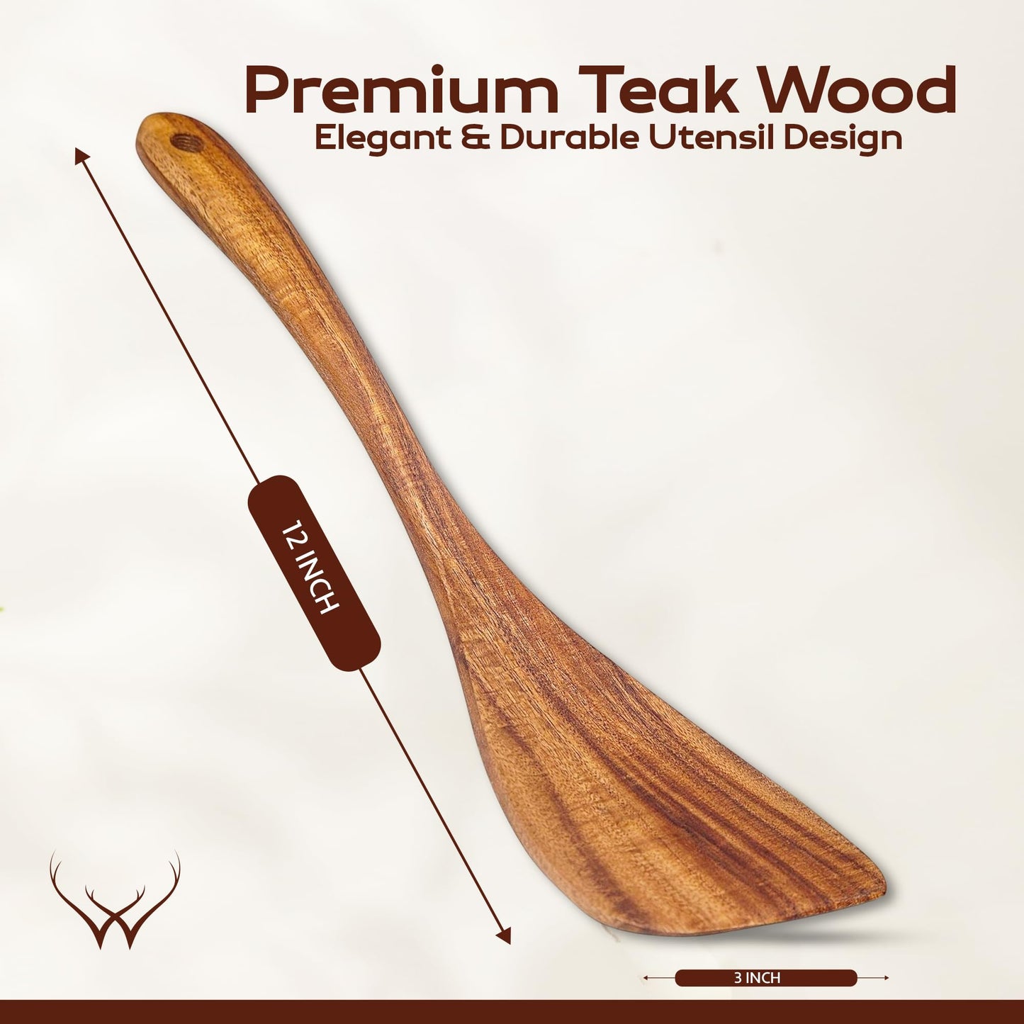 Wooden Spatula, Pancake Spatula, Teak wood spatulas Long Handle Flat Frying Turner Egg spatula for flipping, wooden spoons for cooking, Kitchen Utensil set, Non-Stick Cooking Utensils for kitchen use