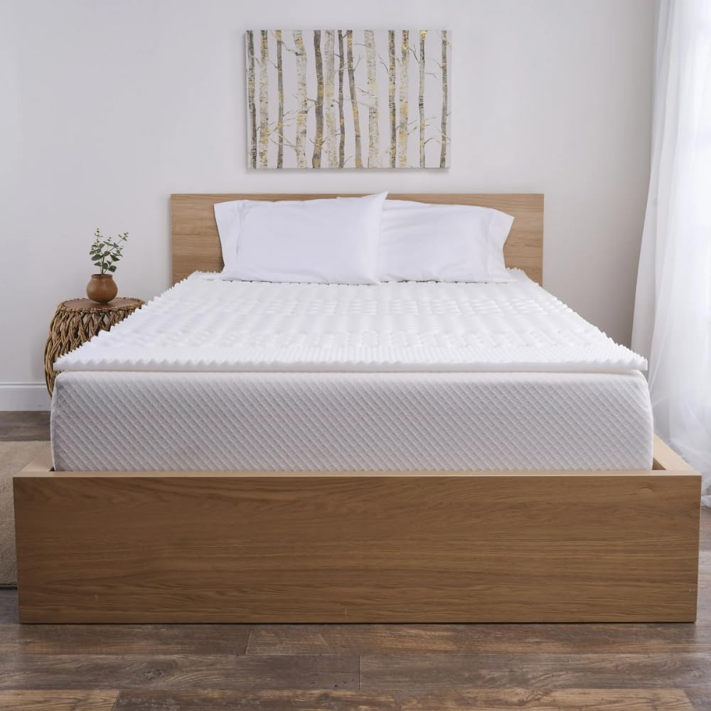 1.25 Inch 7-Zone Mattress Topper for Twin and Twin XL Beds – Soft Supportive Layer with Breathable Pattern Design for Enhanced Rest and Added Comfort