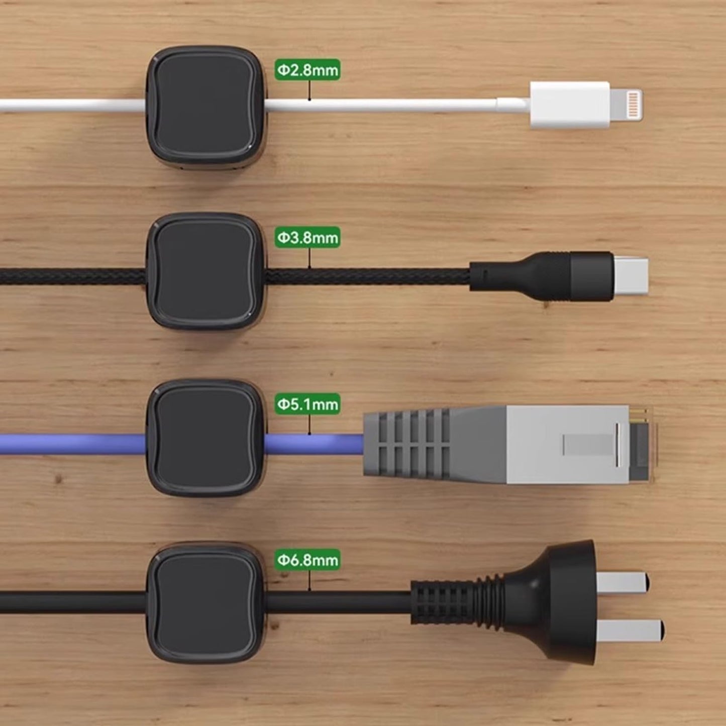 10 PCS Cable Straps Cord Organizer for USB Cables, Home Appliances, Earphones | Reusable Cable Management Solution | Ideal for Home, Office, Kitchen, and School Black