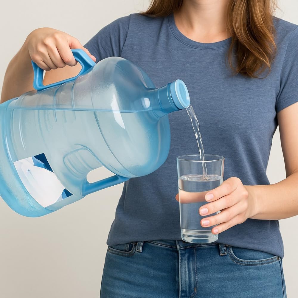5 Gallon Stackable Water Bottle – 640oz Reusable BPA-Free Jug with Easy-Grip Handle, Durable Design, Ideal for Home, Outdoor, or Emergency Use