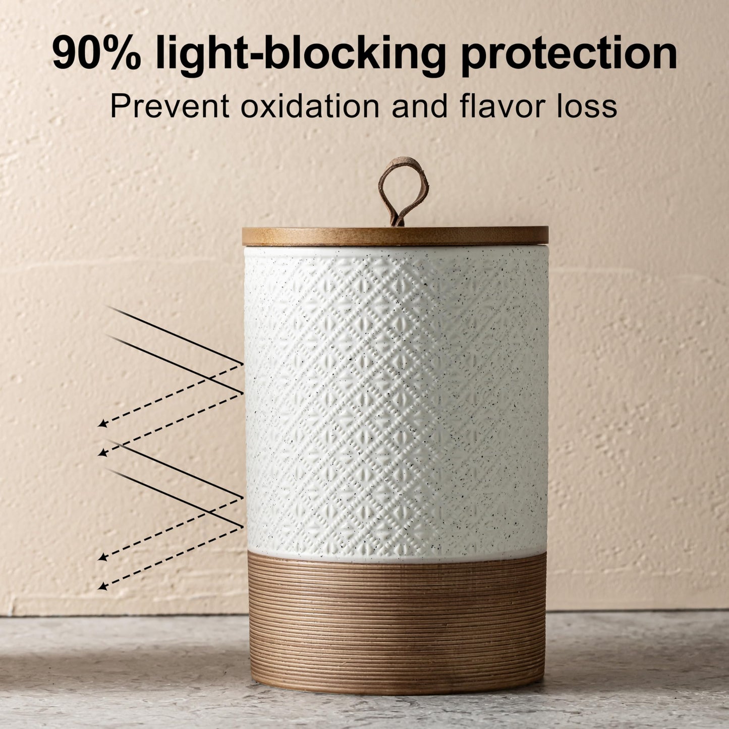 Small Ceramic Jar with Lid, Coffee Container Kitchen Food Storage Jars for Spice Sugar Candy Matcha, Mini Kitchen Spice Jars for Counter, Home, Pantry - White & 5 fl.oz