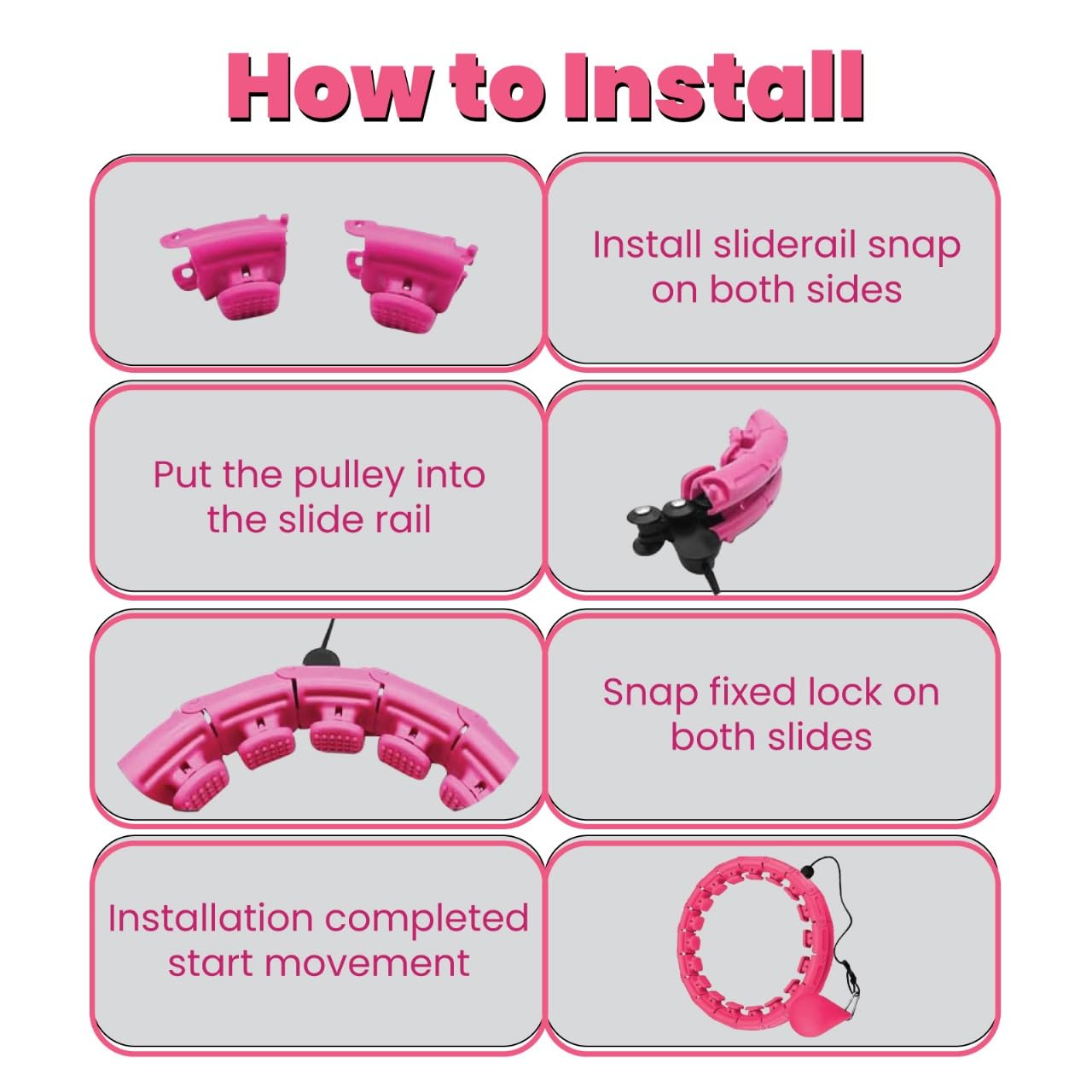 24 Detachable Infinity Hoop Plus Size Weight Loss Hula Hoop, Hola Weight Loss Fitness Hula Hoop Knots Weighted Fitness Adjustable Exercise Hoop with Waist Trimmer for Women