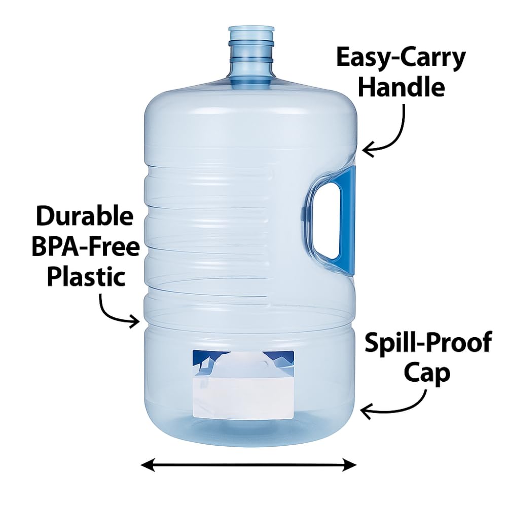 5 Gallon Stackable Water Bottle – 640oz Reusable BPA-Free Jug with Easy-Grip Handle, Durable Design, Ideal for Home, Outdoor, or Emergency Use
