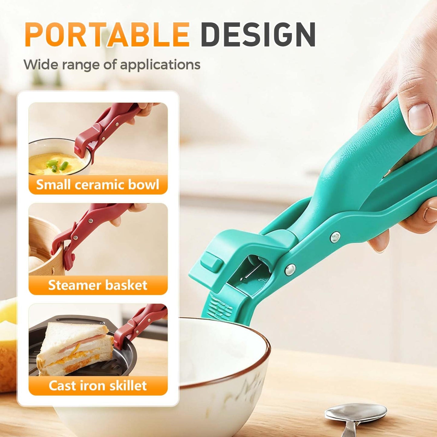 3 Pcs Hot Plate Grippers, 2026 Upgraded Multi Purpose Hot Plate Gripper, Anti-Scald Bowl Dish Grippers for Kitchen (3 Colors-B)