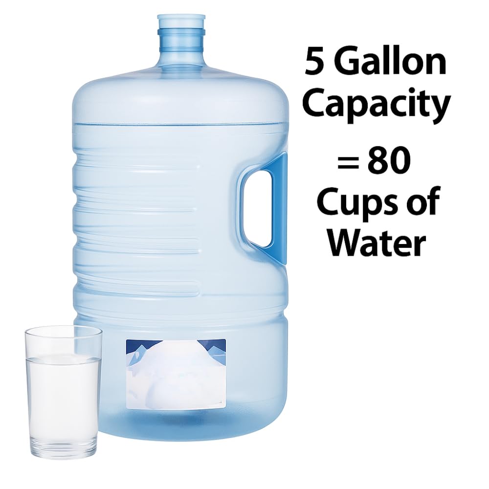 5 Gallon Stackable Water Bottle – 640oz Reusable BPA-Free Jug with Easy-Grip Handle, Durable Design, Ideal for Home, Outdoor, or Emergency Use