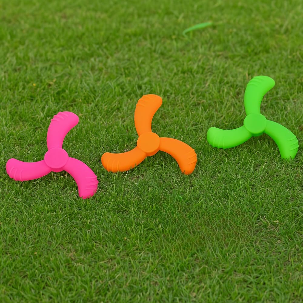 Durable Latex Dog Toy Boomerang Shape for Small Medium Large Dogs, Soft Chew Squeaky Fetch Toy, Interactive Exercise & Play Training Aid, 1 Count