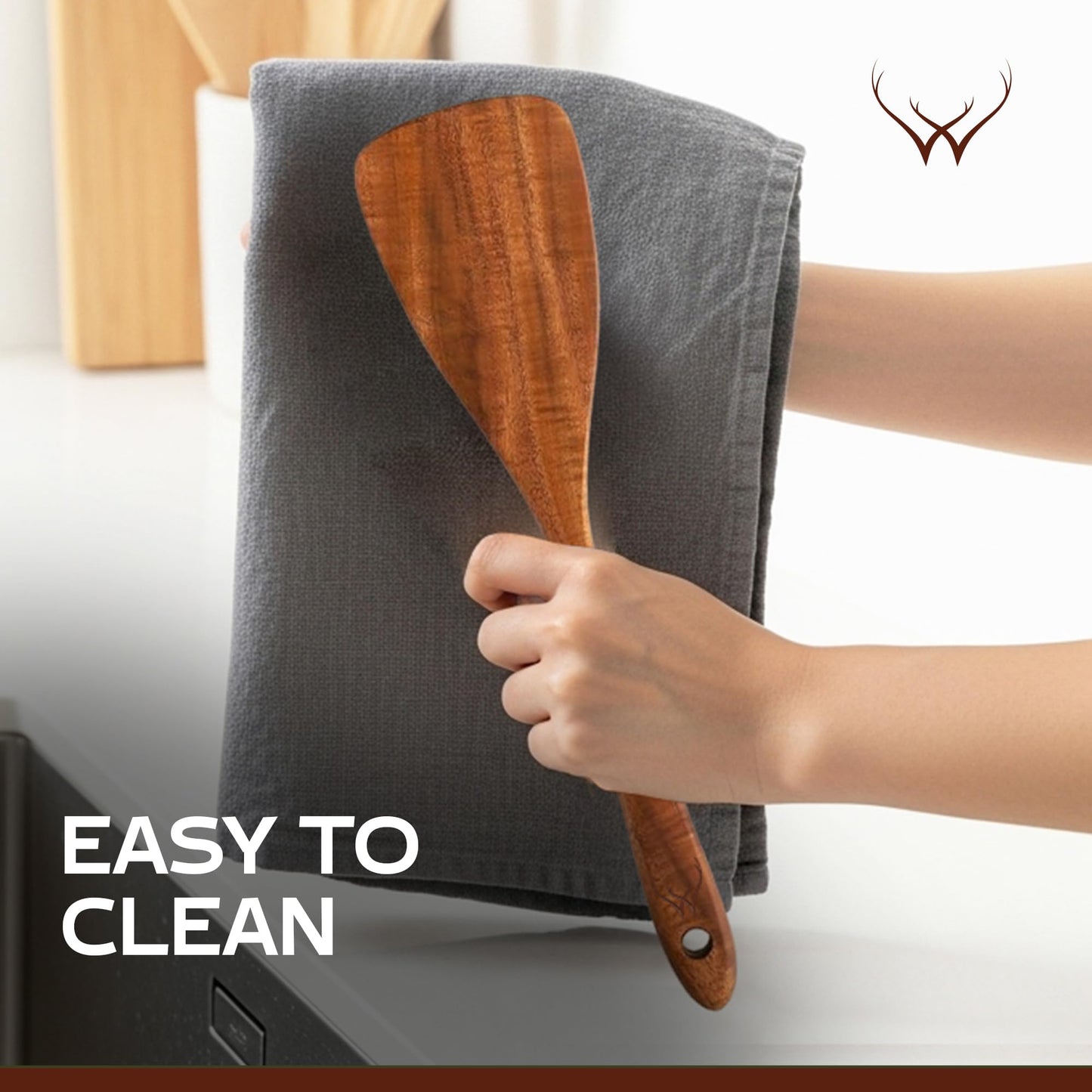 Wooden Spatula, Pancake Spatula, Teak wood spatulas Long Handle Flat Frying Turner Egg spatula for flipping, wooden spoons for cooking, Kitchen Utensil set, Non-Stick Cooking Utensils for kitchen use