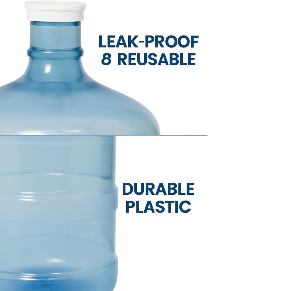 5 Gallon Water Bottle – BPA Free Durable Plastic Jug with Easy Grip Handle, Reusable Container for Top and Bottom Load Water Dispensers, Storage & Home Use