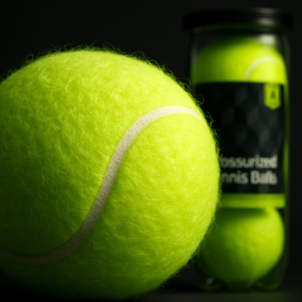 K3M Pressurized Tennis Balls 3 Pack for All Court Use with Durable Felt Exterior and Consistent Bounce Design, Portable Tube for Practice and Everyday Play