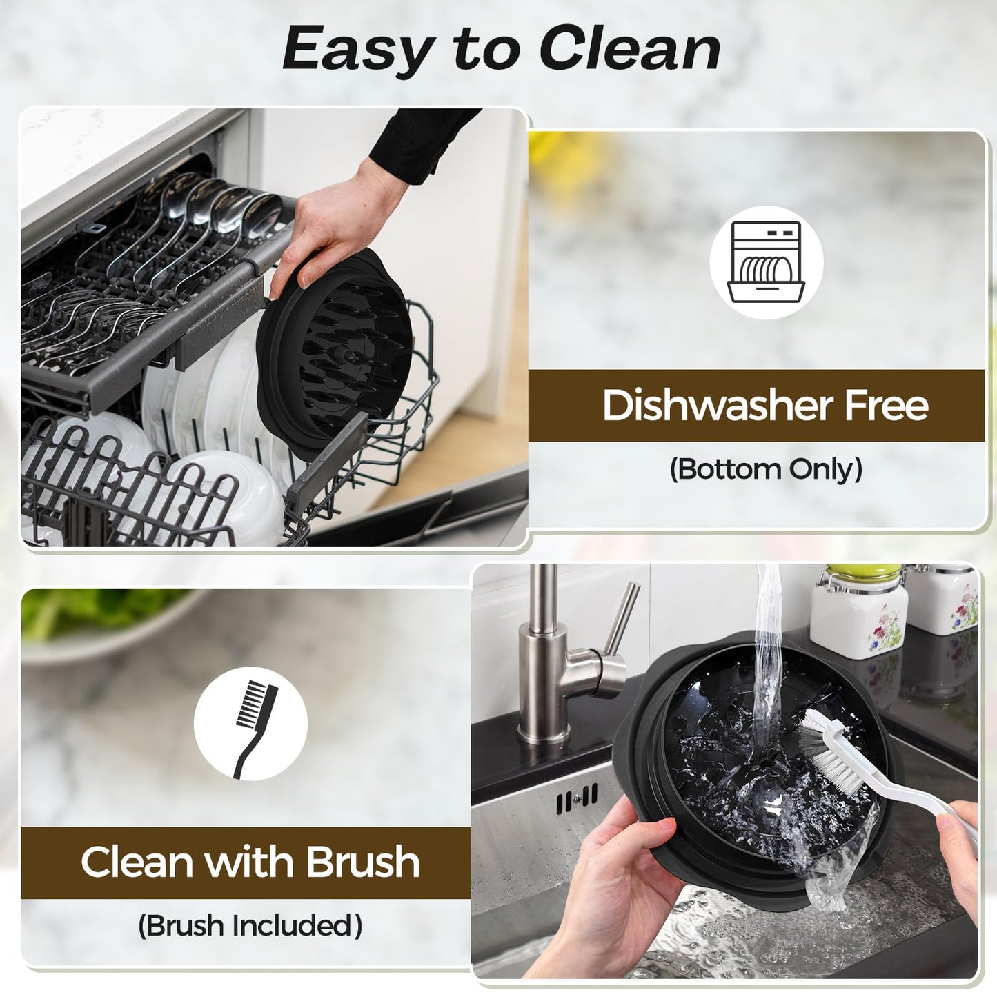 10" Pro Chicken Shredder Tool Twist Large for Kitchen, BPA-Free Food-Safe Meat Grinder, Visible Chicken Breast Meat Shredder with Strong Anti-Slip Bottom & Ergonomic Handle, Black